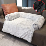 Dog Sofa Cover Luxury Pet Bed for Large Dog Couch with Neck Bolster Cat Calming Nest Blanket Removable Cushion Removable Pet Bed