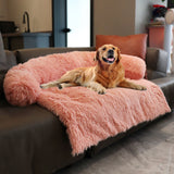 Dog Sofa Cover Luxury Pet Bed for Large Dog Couch with Neck Bolster Cat Calming Nest Blanket Removable Cushion Removable Pet Bed