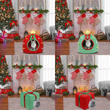 Christmas Dog Cat Bed House Christmas Tree Shape Pet Cat Home Warm Sleeping Nest Dog Cat Soft Warm Removable Kennel Pet Supplies