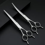 Pet Grooming Scissors Dog Hair Professional Trimming Scissors Set Teddy Haircutting Bent Scissors Pet Clippers Portable Sets
