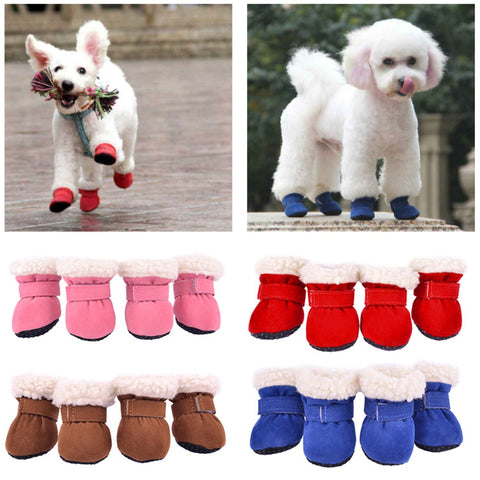 4pcs Winter Pet Dog Shoes